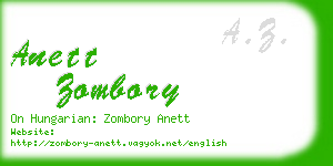 anett zombory business card